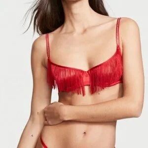 Victoria's Secret Red Fringe Bra
